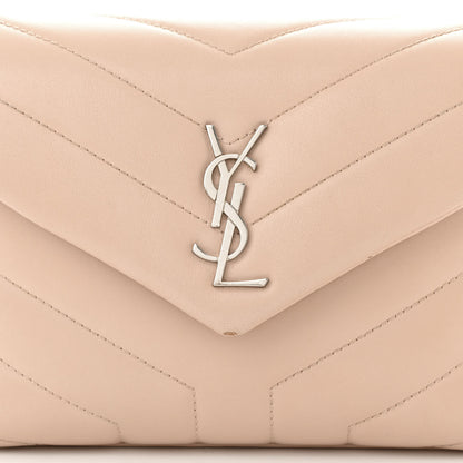Saint Laurent Calfskin Y Quilted Monogram Toy Loulou Crossbody Bag Nude Powder 8 of 13