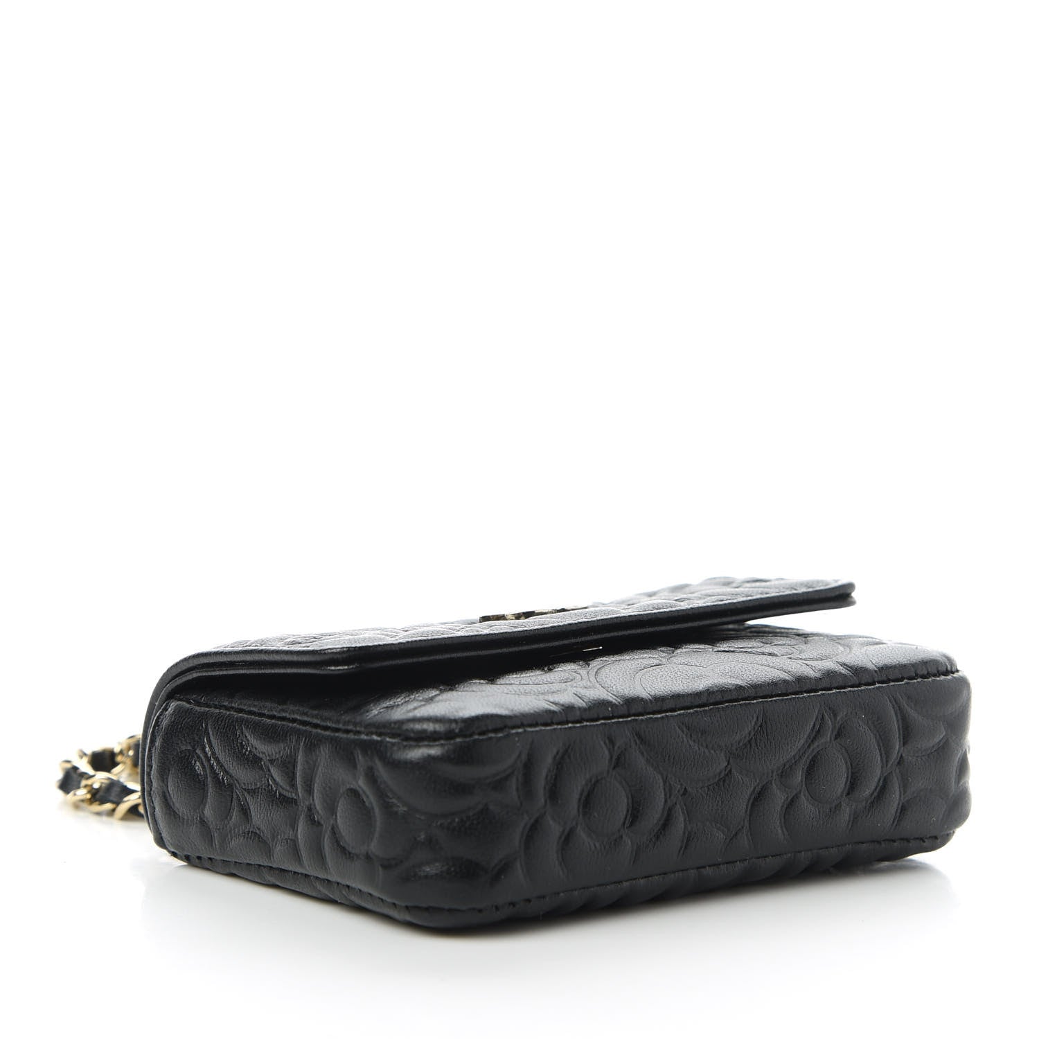 Chanel Caviar Camellia Embossed Chain Belt Bag Black 4 of 12