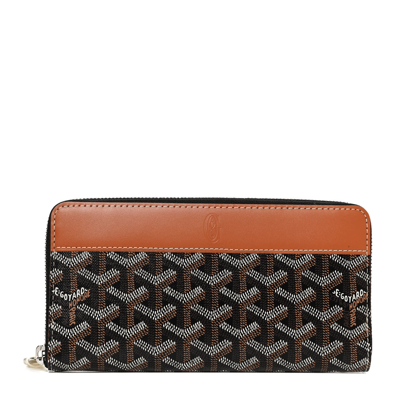 Goyard Goyardine Matignon Zip Around GM Wallet Black Gold 1 of 11