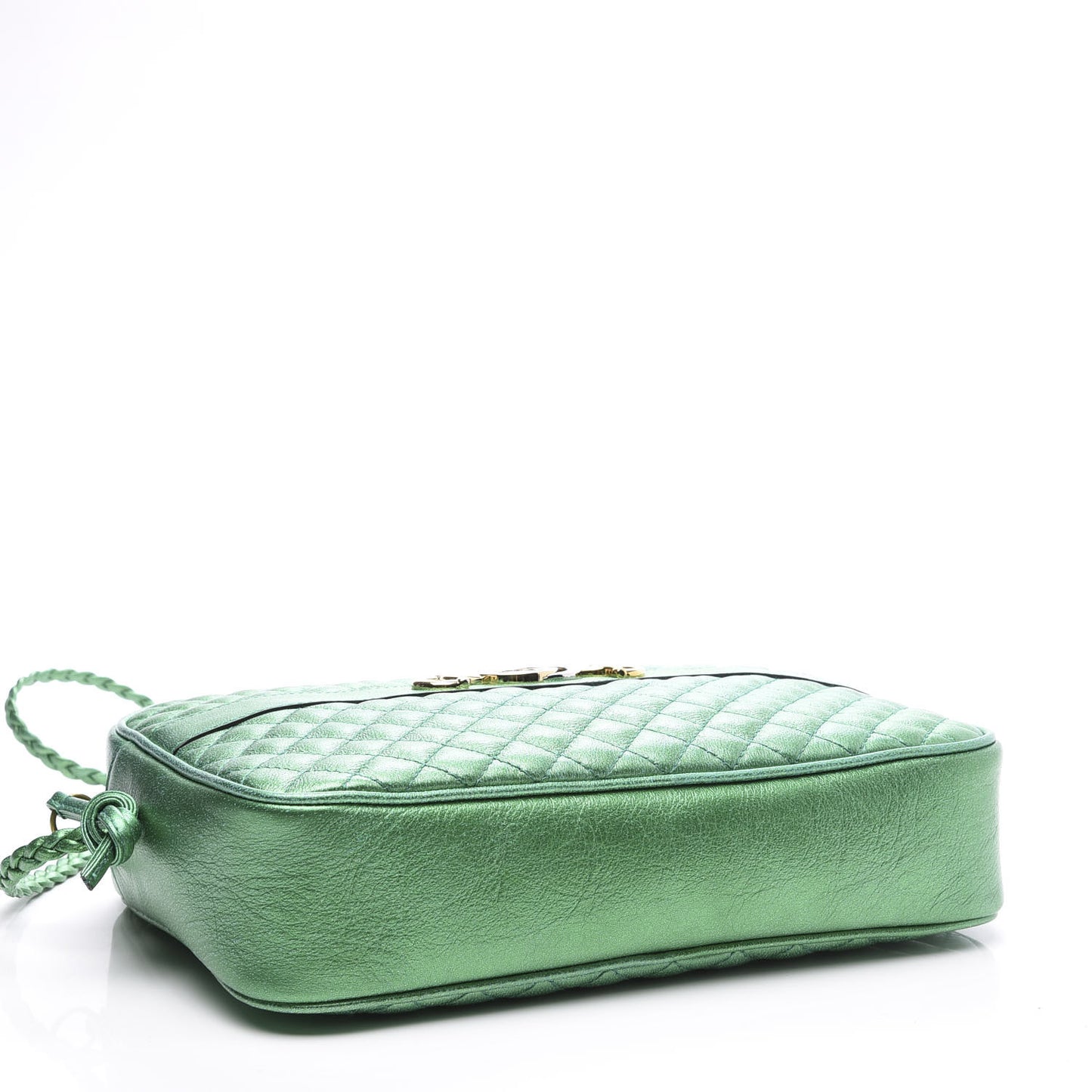 Laminated Nappa Trapuntata Small Zumi Shoulder Bag Jasmine Green