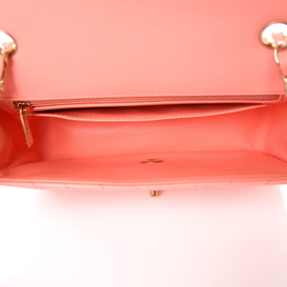 Chanel Lambskin Chevron Quilted Mini Rectangular Flap Coral 5 of 8