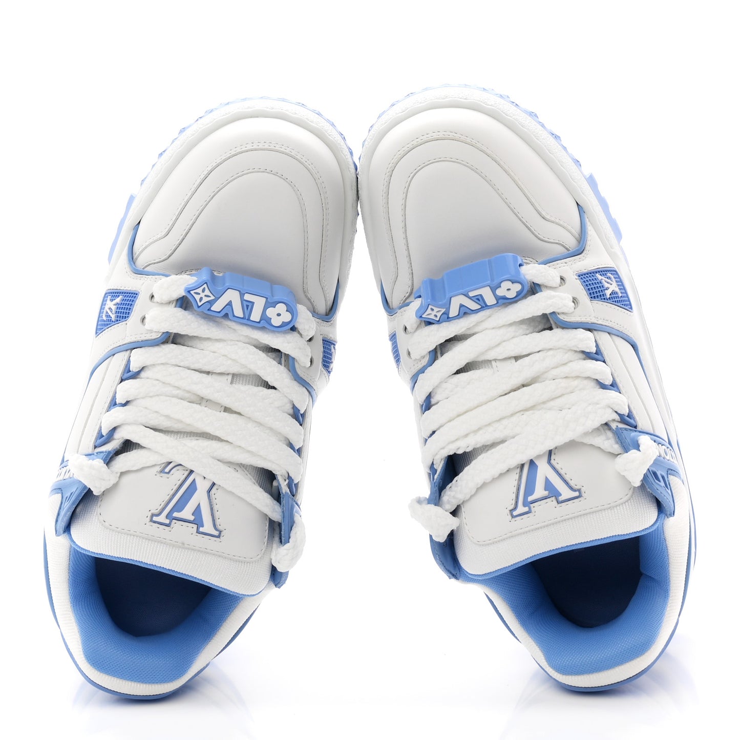Calfskin Womens LV Trainer Maxi Sneakers 38 Bleu Ciel