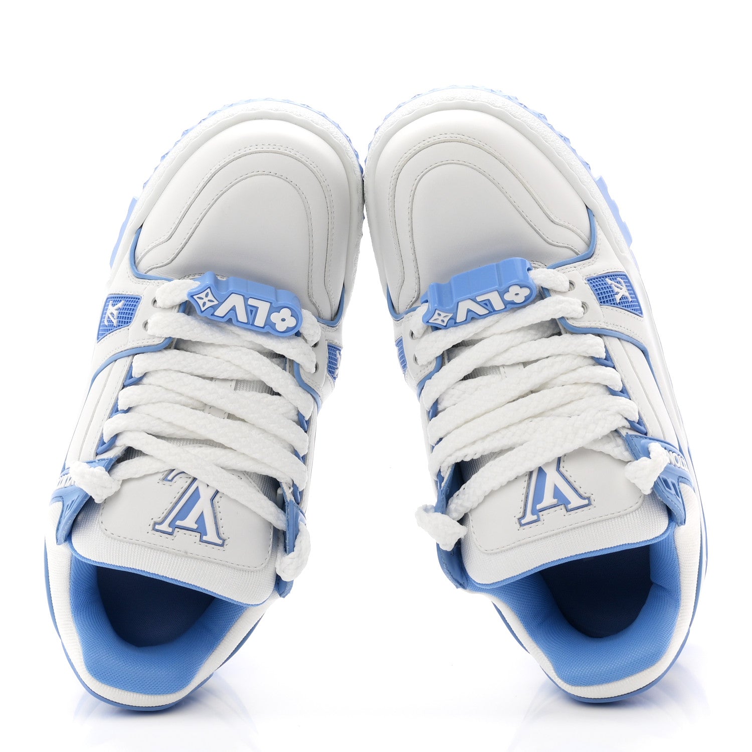 Louis Vuitton Calfskin Womens LV Trainer Maxi Sneakers 38 Bleu Ciel 2 of 12