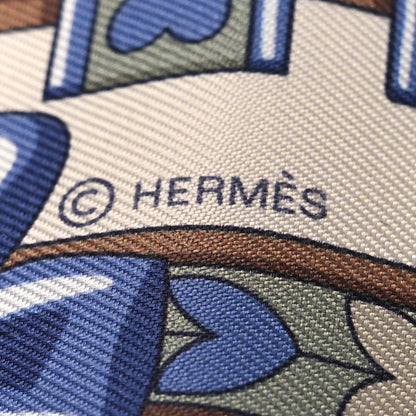 Hermes Silk Harnais De Coeur Twilly Creme Bleu Jean Vert Amande 3 of 4