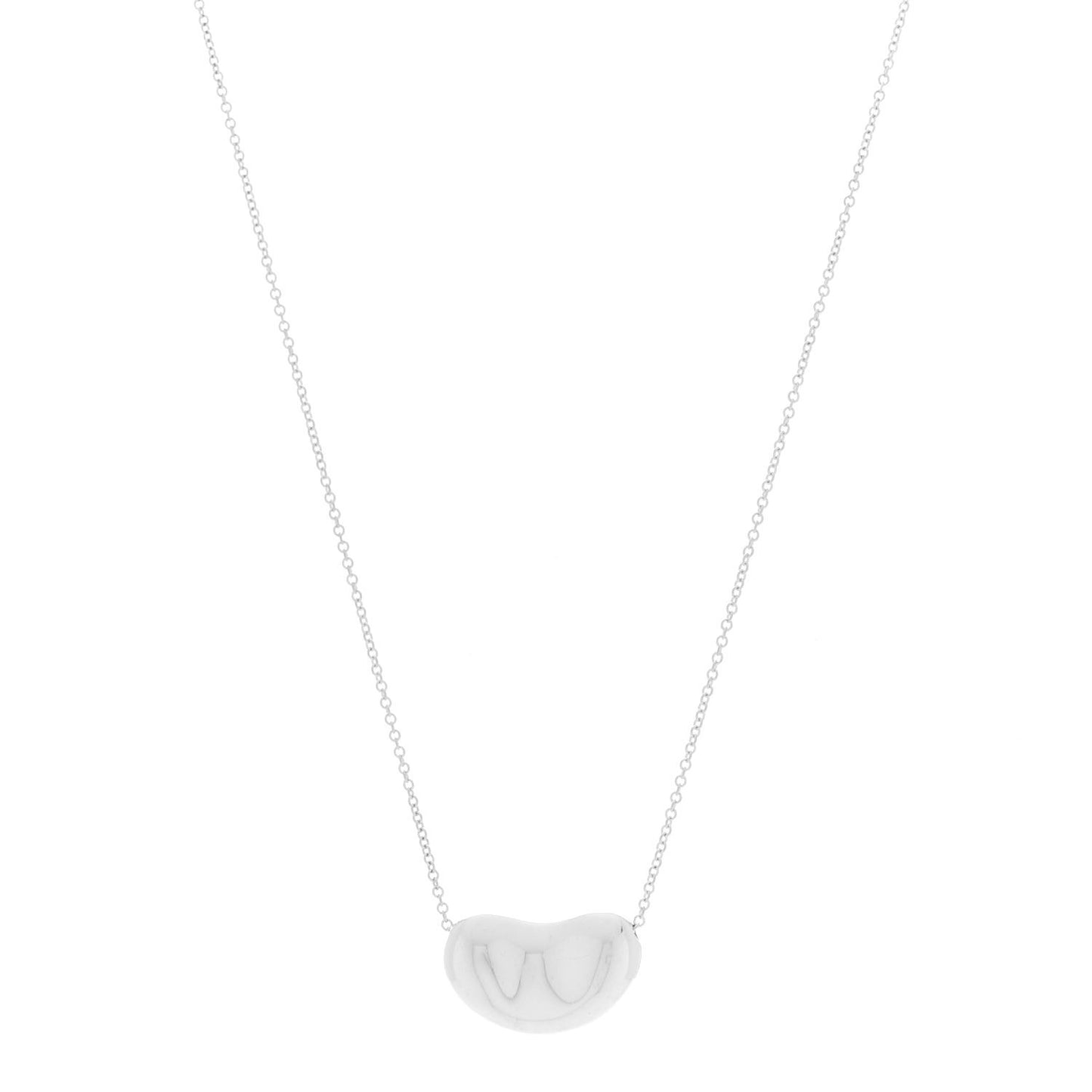 Sterling Silver 18mm Elsa Peretti Bean Pendant Necklace