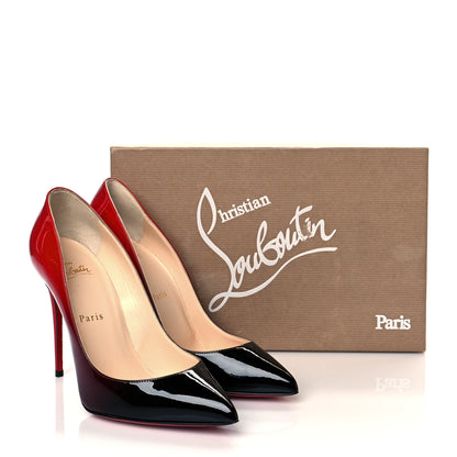 Christian Louboutin Patent Degrade Pigalle Follies 100 Pumps 37.5 Black Red 8 of 8