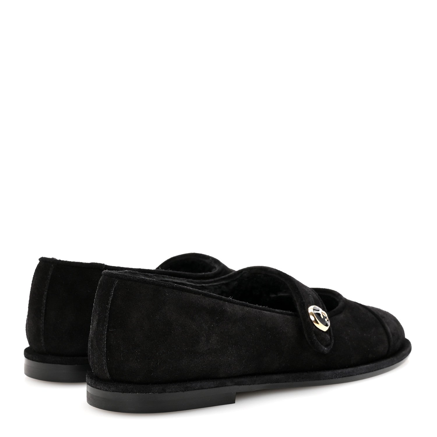 Chanel Suede Cap Toe CC Mary Jane Flats 37 Black 5 of 10
