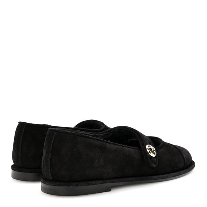 Chanel Suede Cap Toe CC Mary Jane Flats 37 Black 5 of 10
