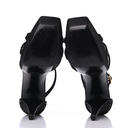 Chanel Satin Sequin Platform Pumps 41 Black 5 of 13