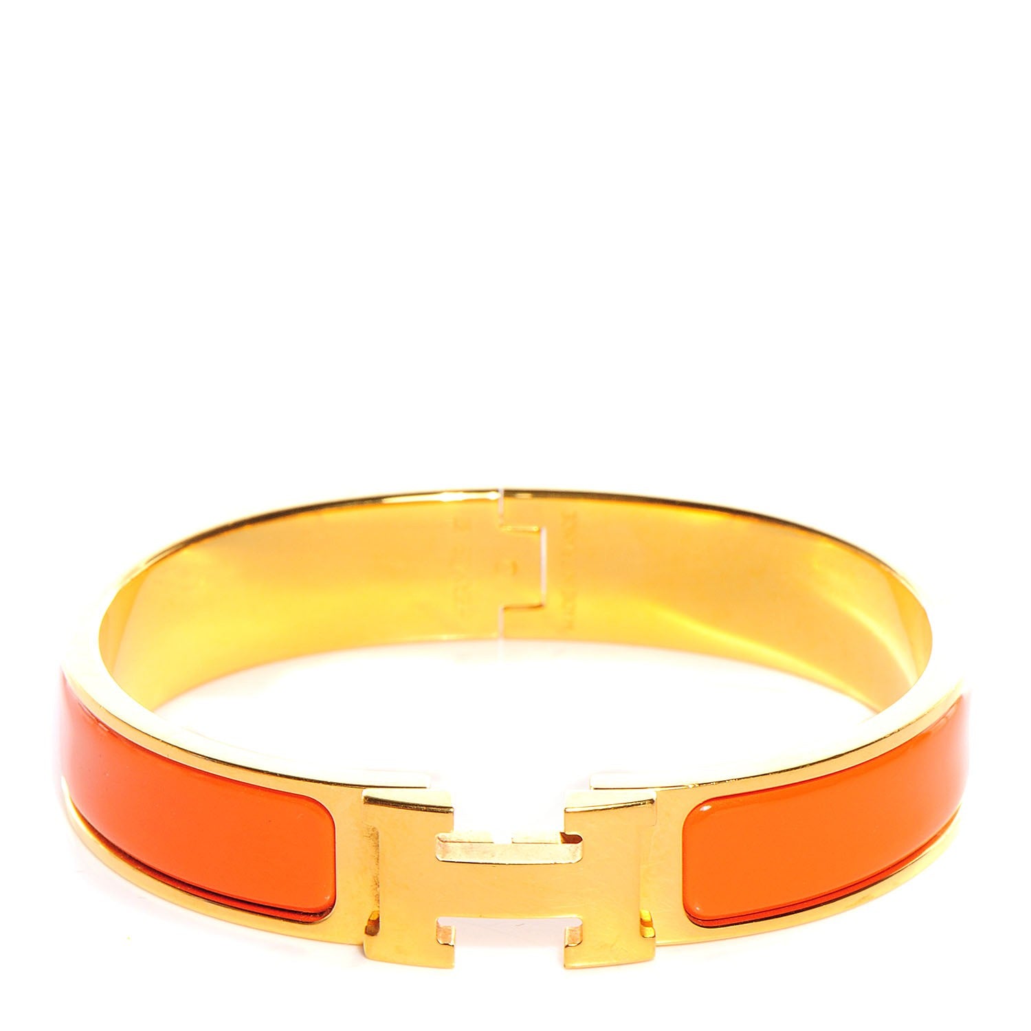 Hermes Enamel Narrow Clic Clac H Bracelet PM Orange 1 of 4