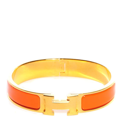 Hermes Enamel Narrow Clic Clac H Bracelet PM Orange 1 of 4