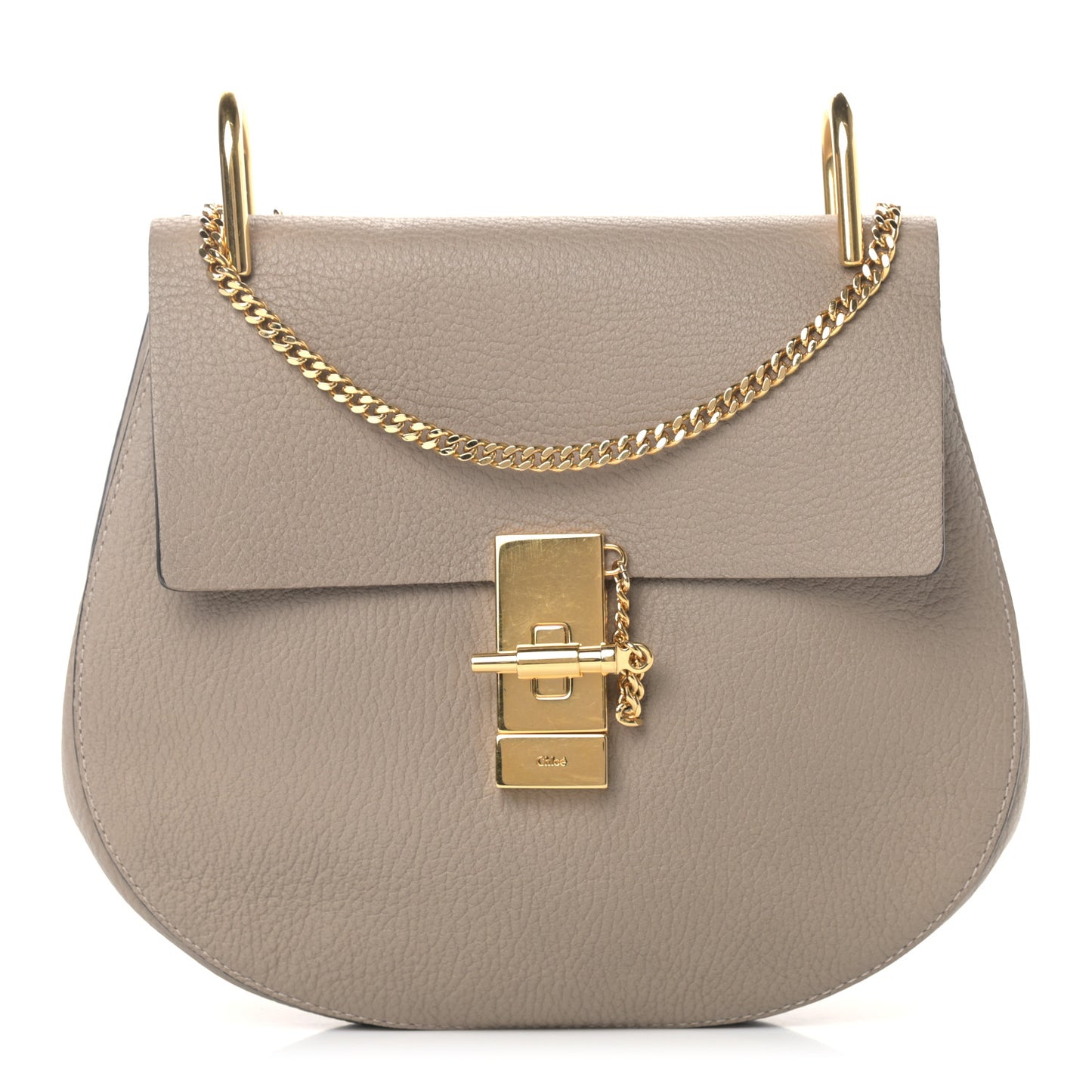 Grained Lambskin Drew Shoulder Bag Motty Grey