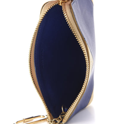 Celine Lambskin Bi-Color Coeur Coin Card Case Blue Beige 6 of 12