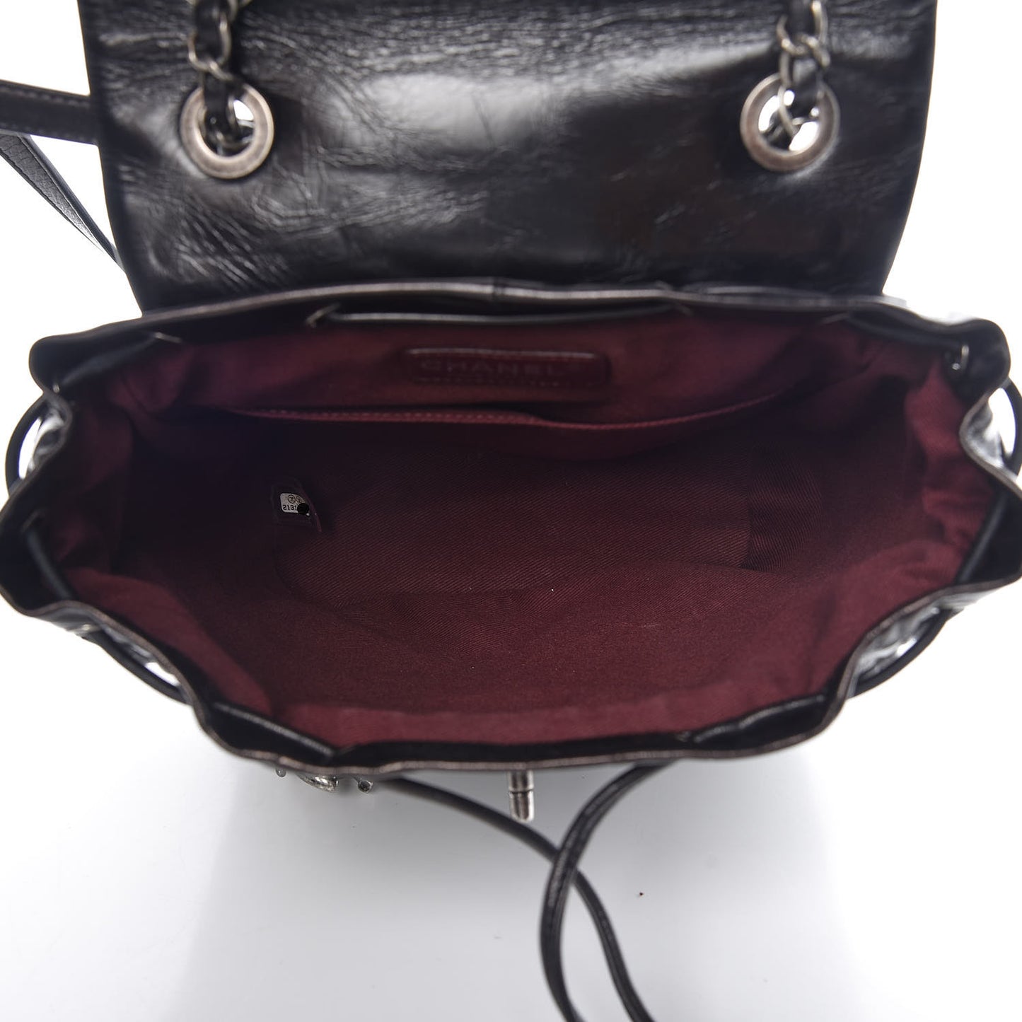 Glazed Calfskin Quilted Small Salzburg Mountain Backpack Black
