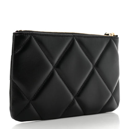 Chanel Lambskin Quilted Small Chanel 19 Pouch Black 3 of 8