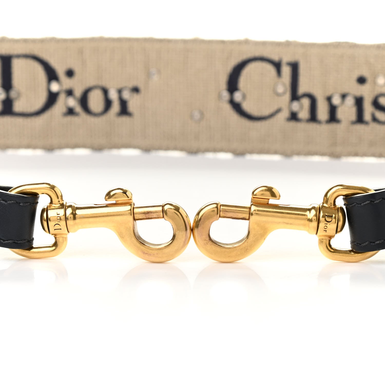 Christian Dior Oblique Studded Shoulder Strap Blue 5 of 8