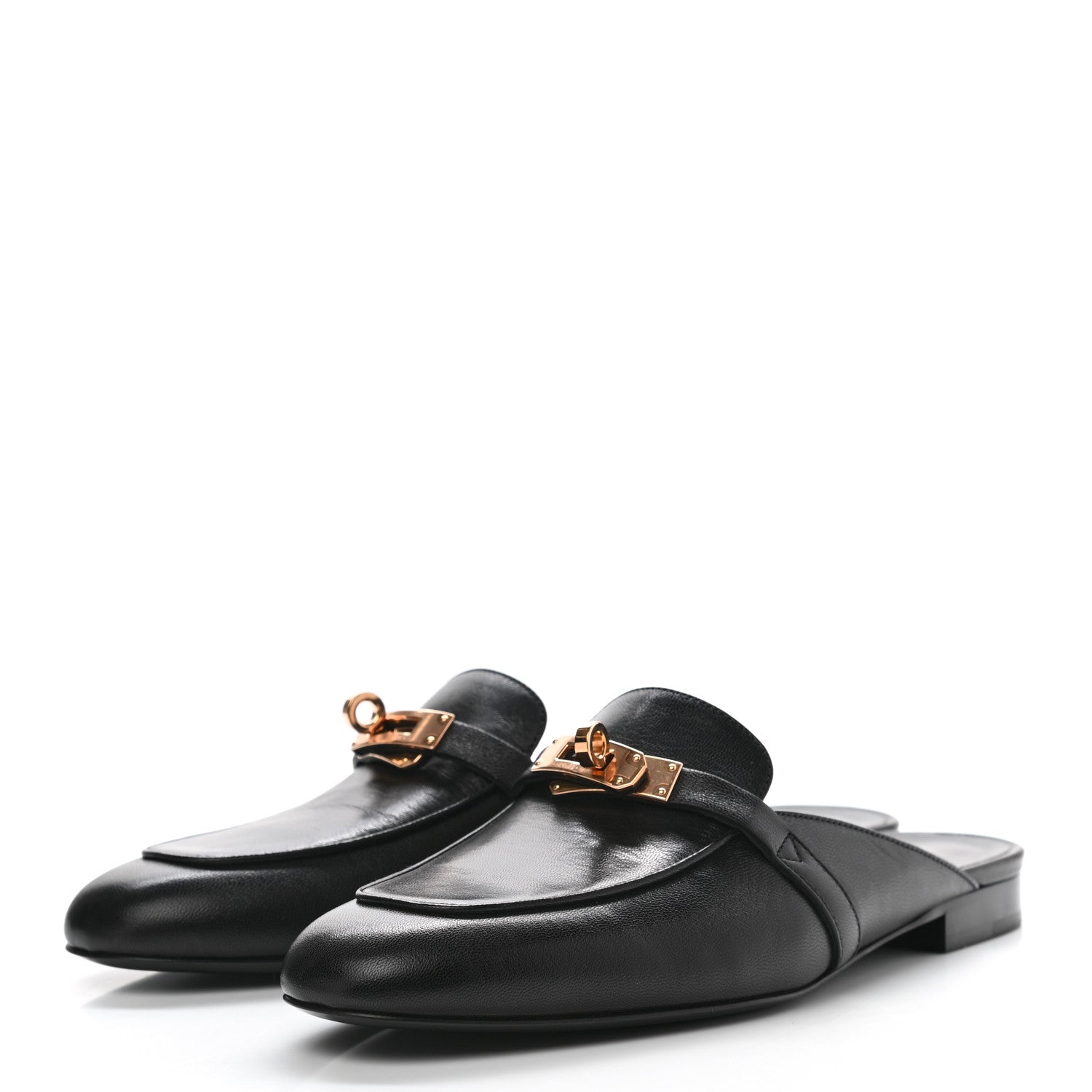 Hermes Goatskin Oz Mules 39 Black 3 of 9