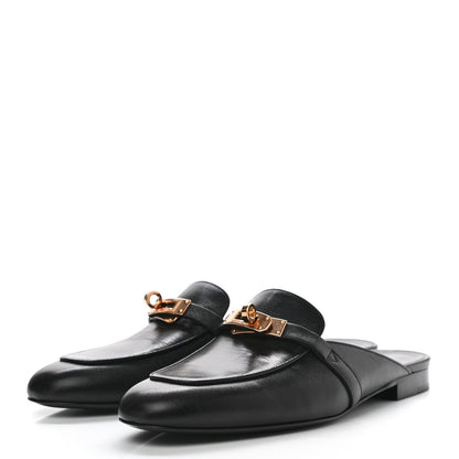 Hermes Goatskin Oz Mules 39 Black 3 of 9