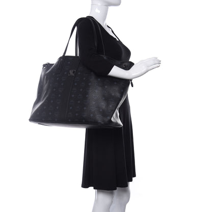 MCM Visetos Large Liz Reversible Shopper Tote Black 2 of 8