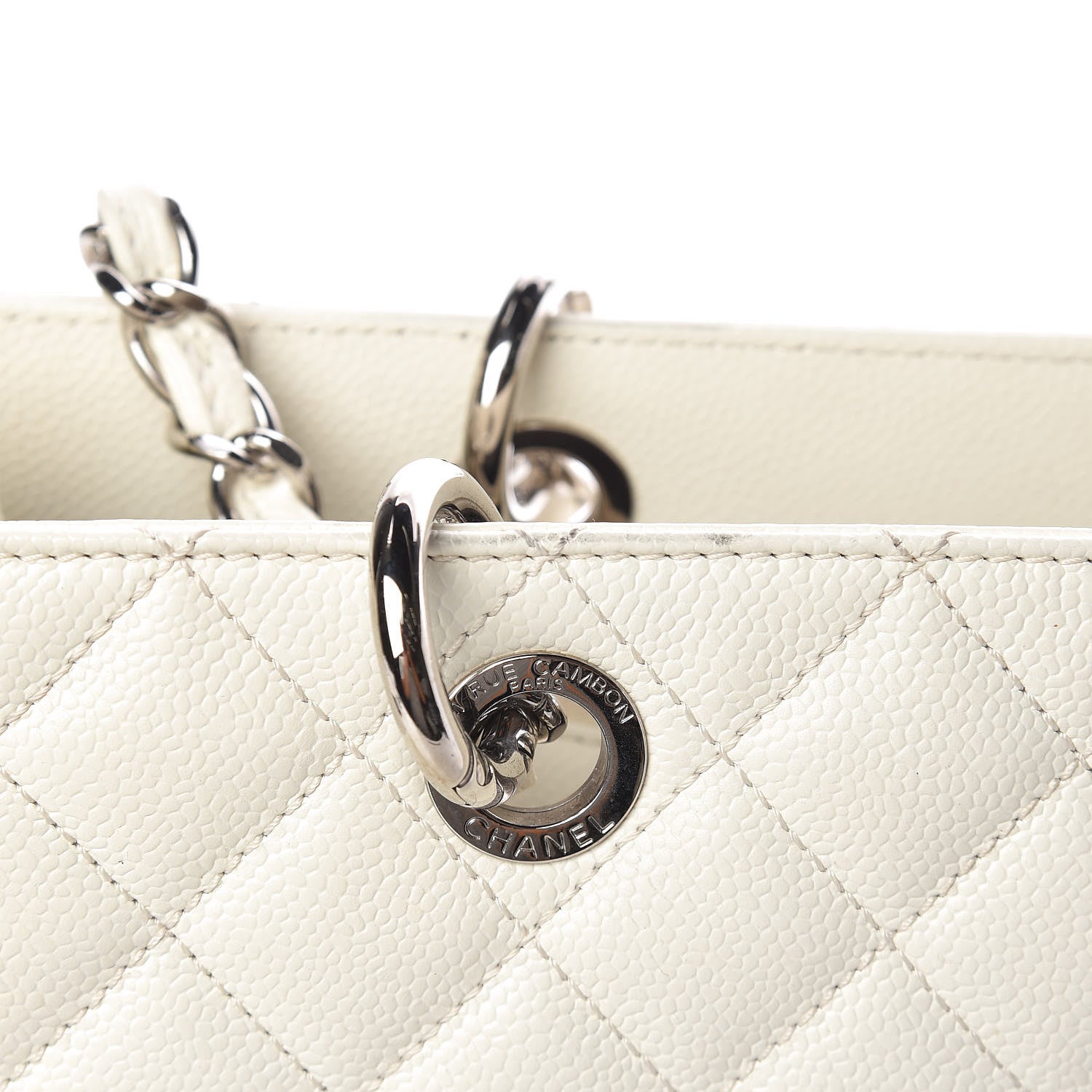 Chanel Caviar Quilted XL Grand Shopping Tote GST White 12 of 12