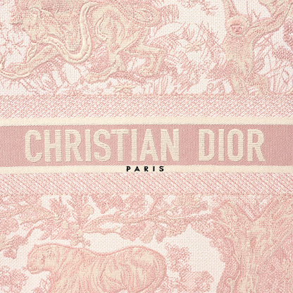Christian Dior Canvas Toile De Jouy Embroidered Large Book Tote Pink 9 of 9