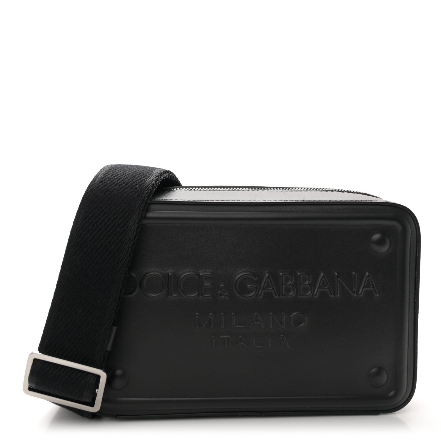 Dolce & Gabbana Calfskin Embossed DG Logo Crossbody Bag Black 1 of 10