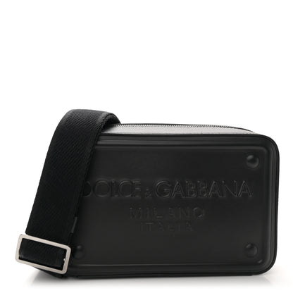 Dolce & Gabbana Calfskin Embossed DG Logo Crossbody Bag Black 1 of 10