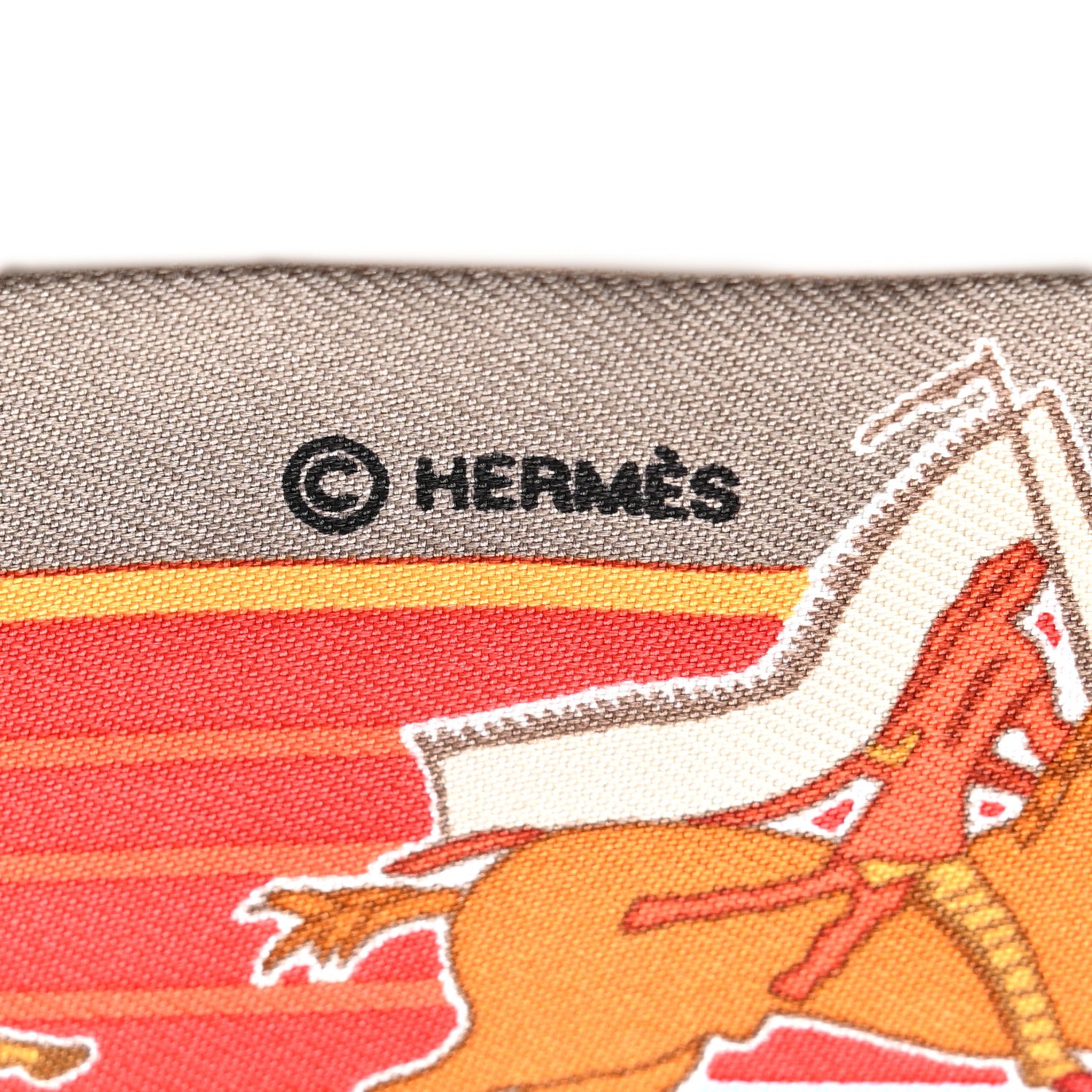 Hermes Silk Pani La Shar Pawnee Twilly Etoupe Rouge Orange 4 of 4