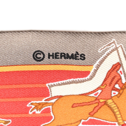 Hermes Silk Pani La Shar Pawnee Twilly Etoupe Rouge Orange 4 of 4