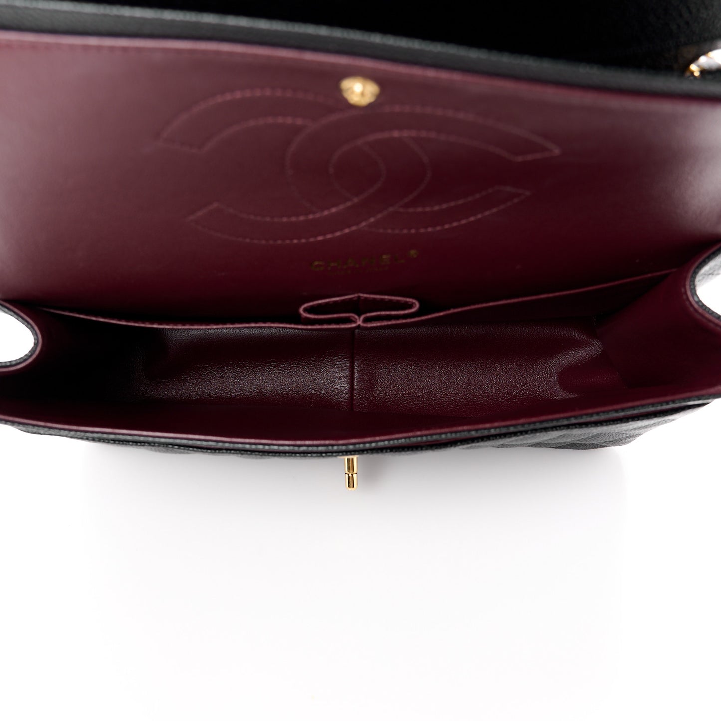 Caviar Quilted Jumbo Double Flap Black