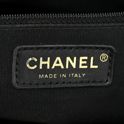 Chanel Calfskin Quilted Chain Lines Shopping Tote Black 6 of 15
