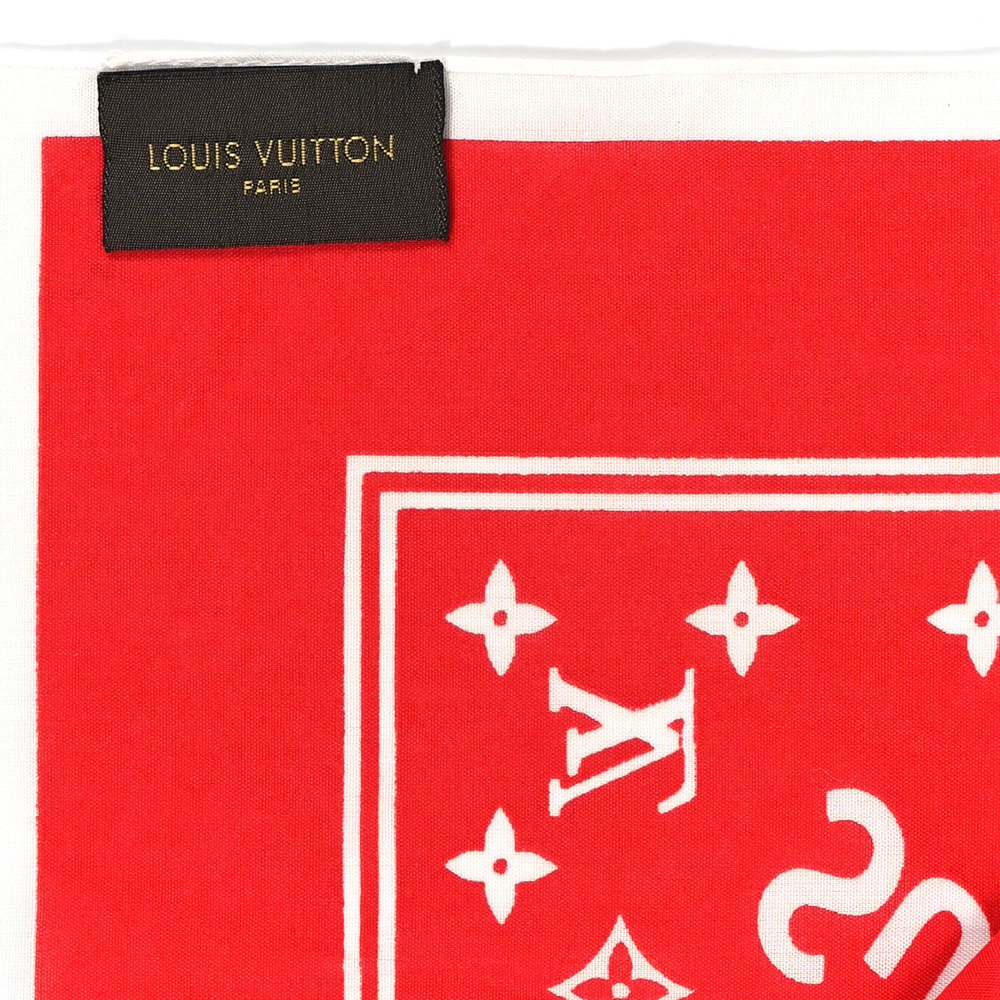 X SUPREME Cotton Monogram Bandana Scarf Red