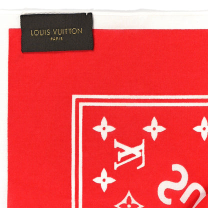 Louis Vuitton X SUPREME Cotton Monogram Bandana Scarf Red 2 of 3