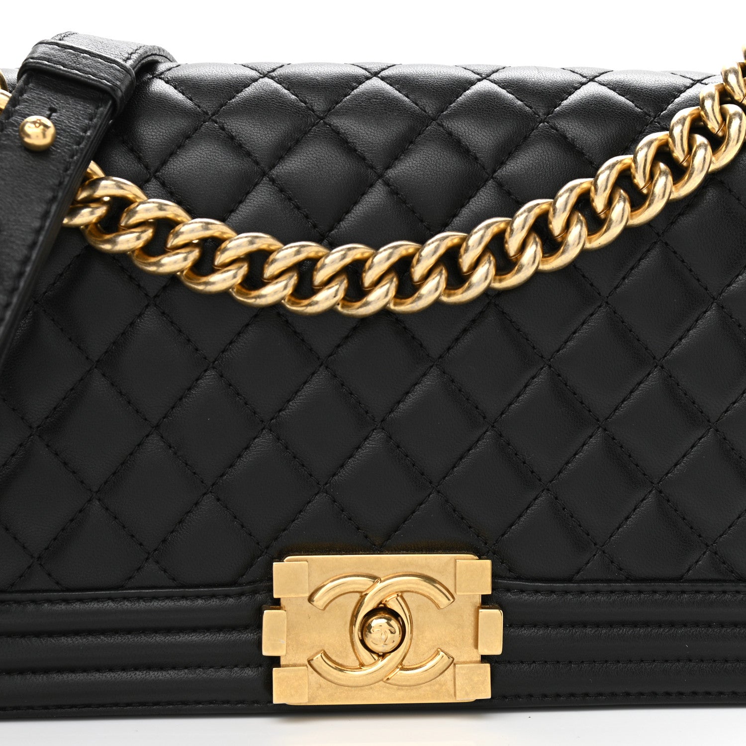 Chanel Lambskin Quilted Medium Boy Flap Black 9 of 11