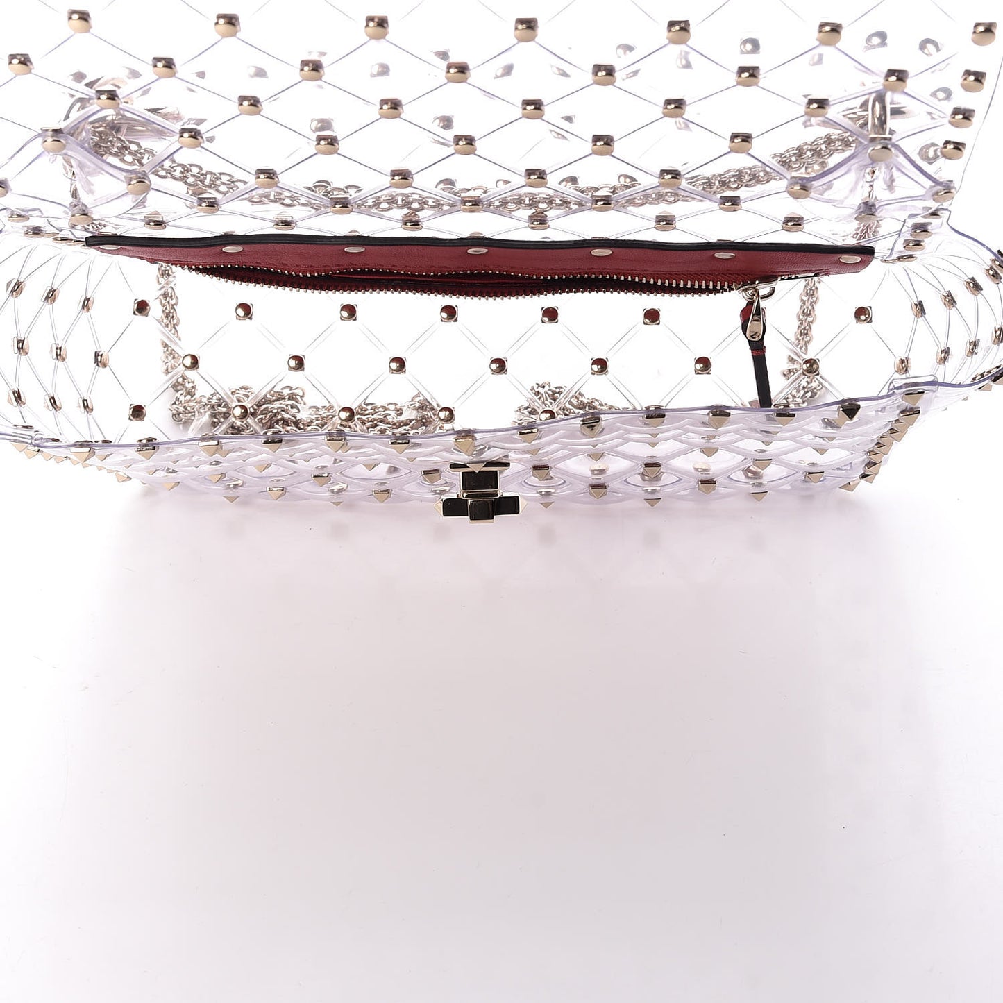 PVC Medium Rockstud Spike Shoulder Bag