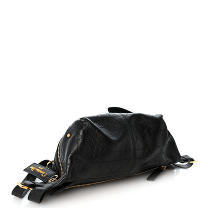 Christian Dior Crinkled Calfskin Macrocannage Small D-Journey Bag Black 4 of 10