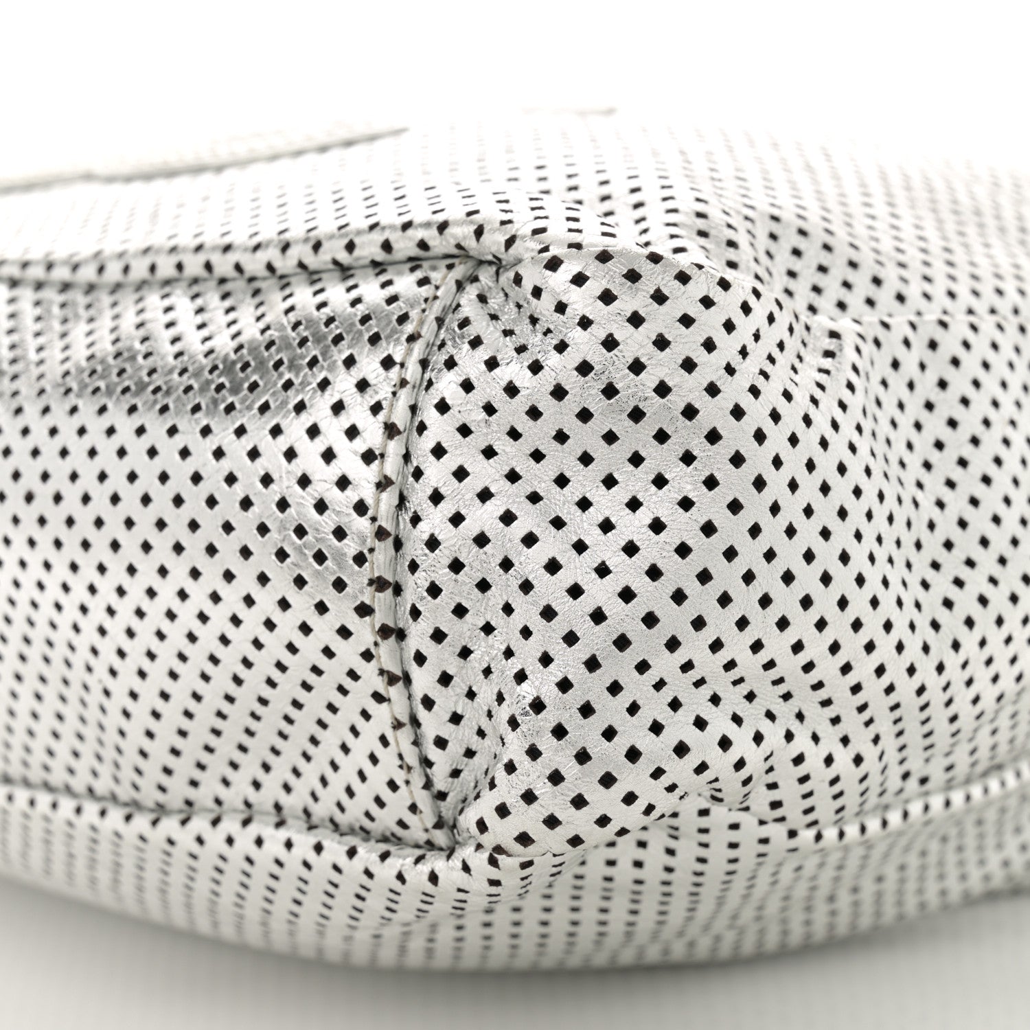 Chanel Metallic Glazed Calfskin Perforated Medium Rodeo Drive Tote Silver 10 of 14