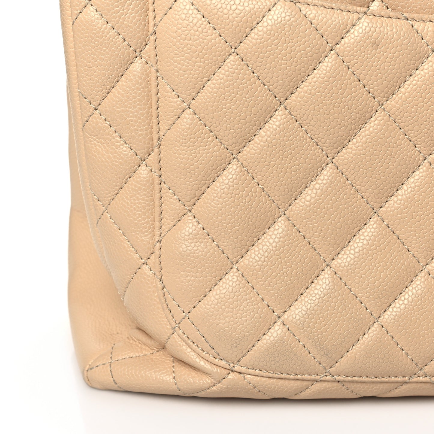 Caviar Quilted Grand Shopping Tote GST Beige Clair