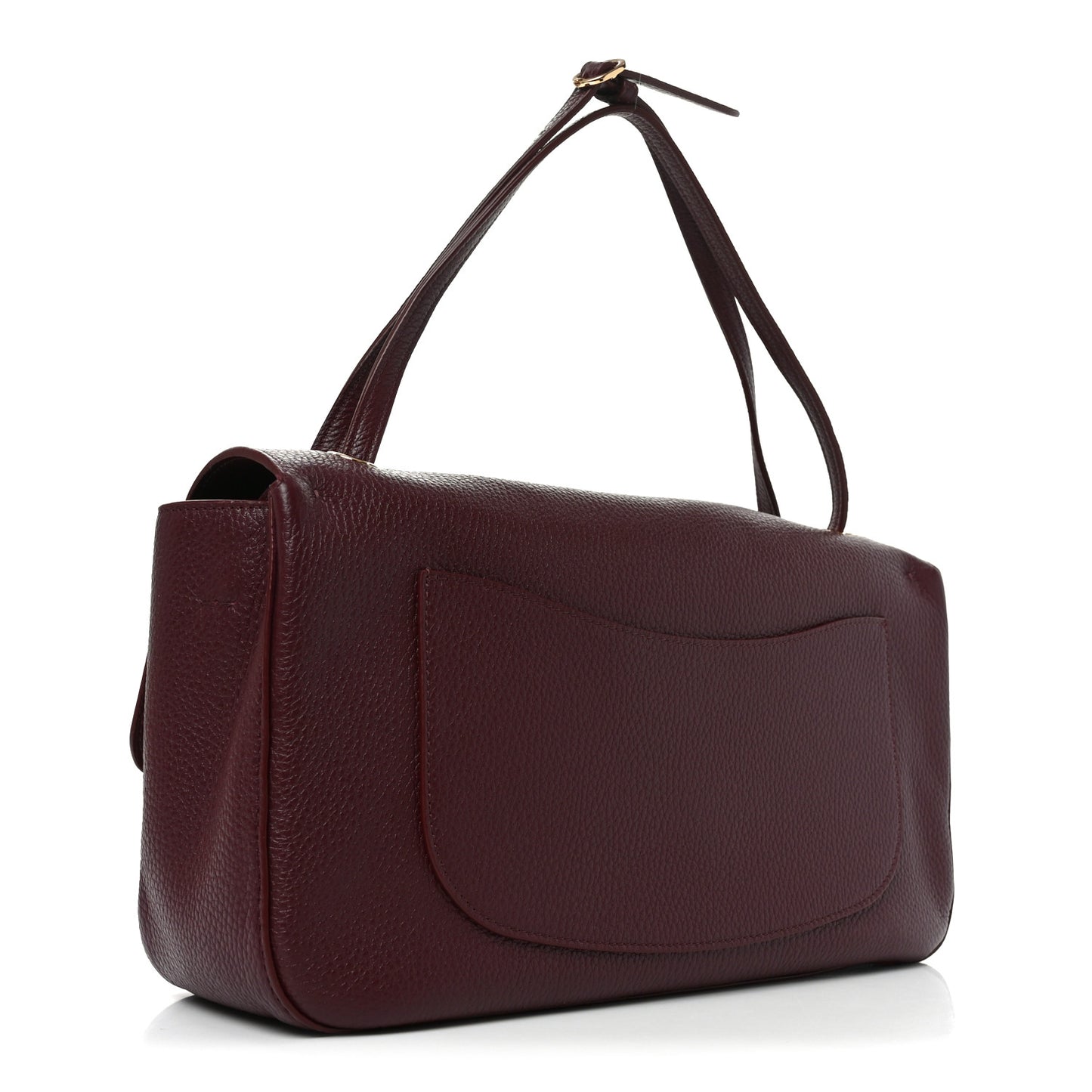 Grained Calfskin Small Souplissimo Maxi Flap Burgundy
