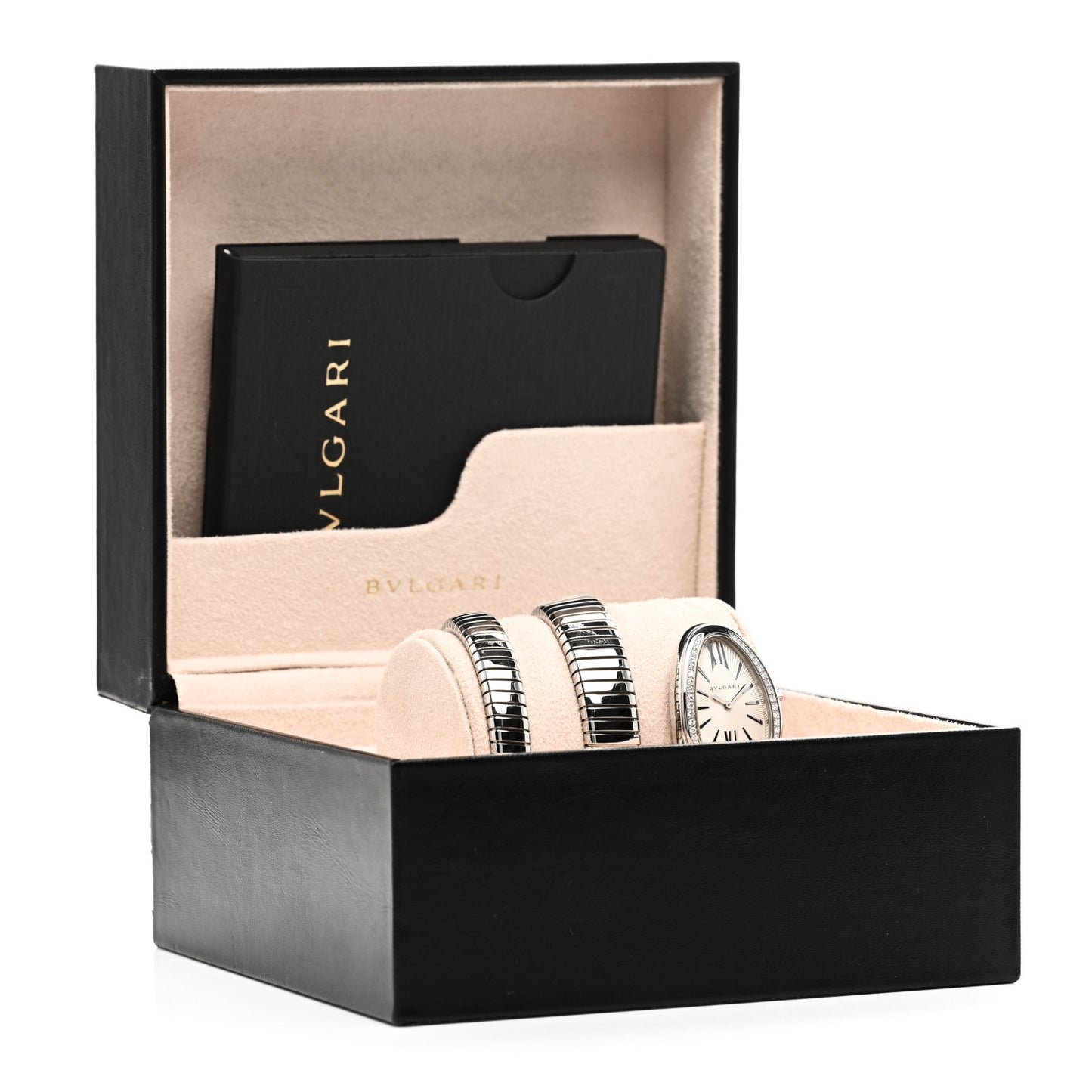 Stainless Steel Diamond Bezel 35mm Serpenti Tubogas Double Spiral Quartz Watch
