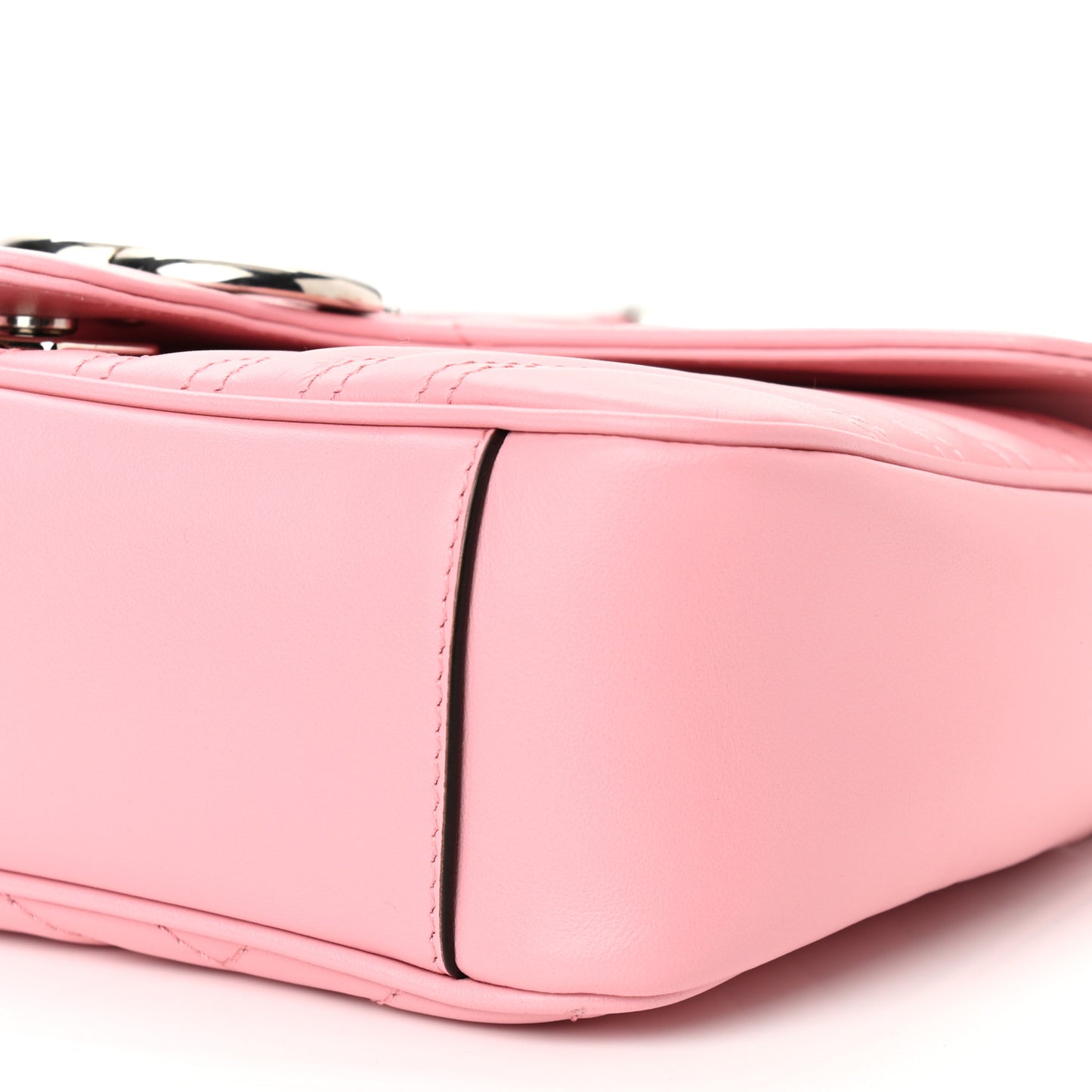 Calfskin Matelasse Small GG Marmont Shoulder Bag Wild Rose