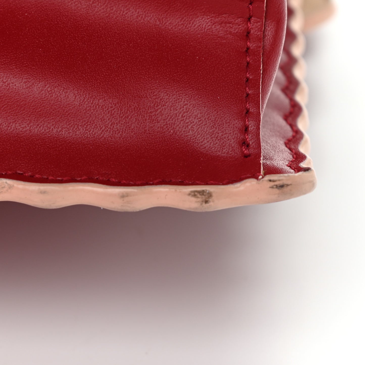 Vitello Liberty Scalloped Studded Kan I Shoulder Bag Fragola