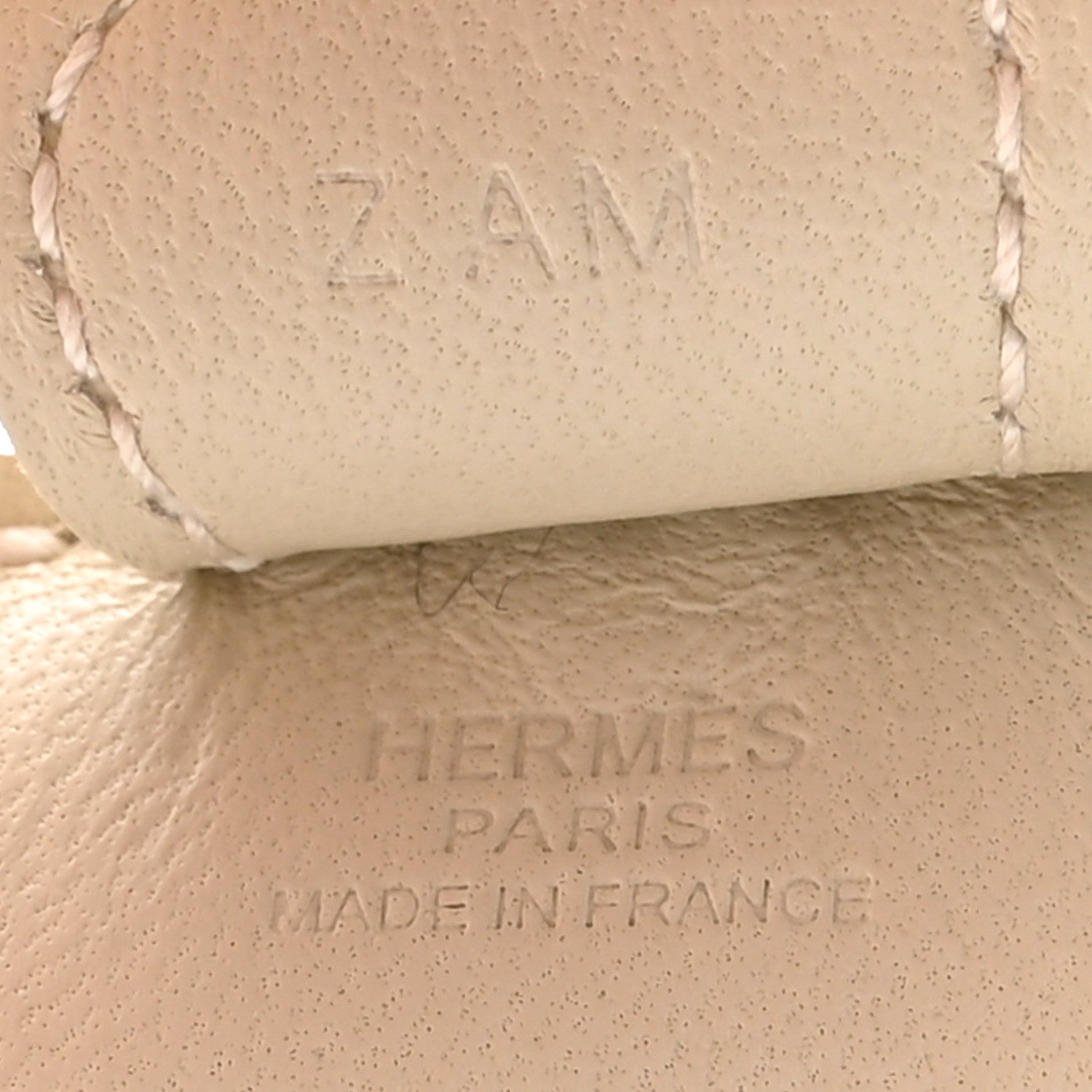 Hermes Lambskin Rodeo Horse Bag Charm PM Craie 3 of 4