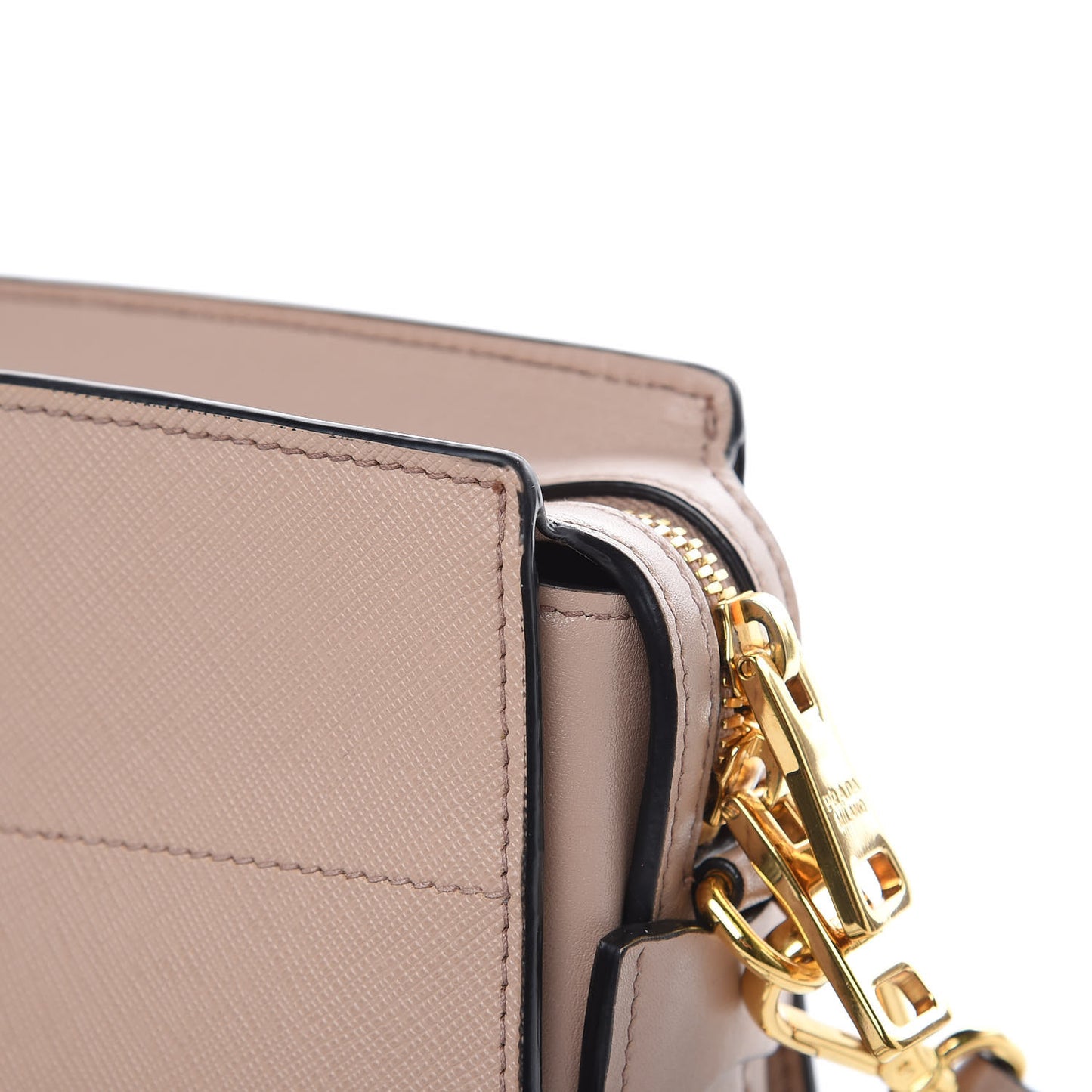 Saffiano City Calfskin Esplanade Crossbody Bag Cipria