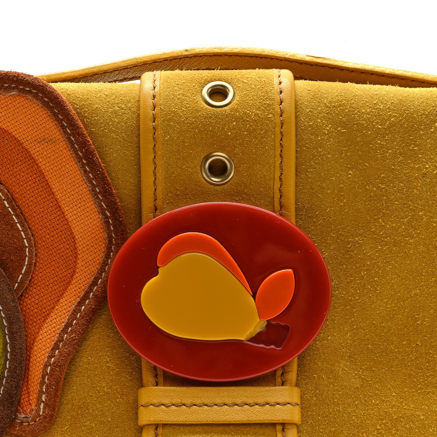 Miu Miu Suede Embroidered Shoulder Bag Yellow 1766038 – FASHIONPHILE