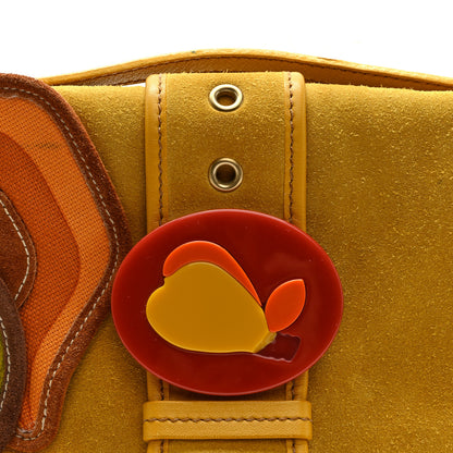 Miu Miu Suede Embroidered Shoulder Bag Yellow 7 of 11