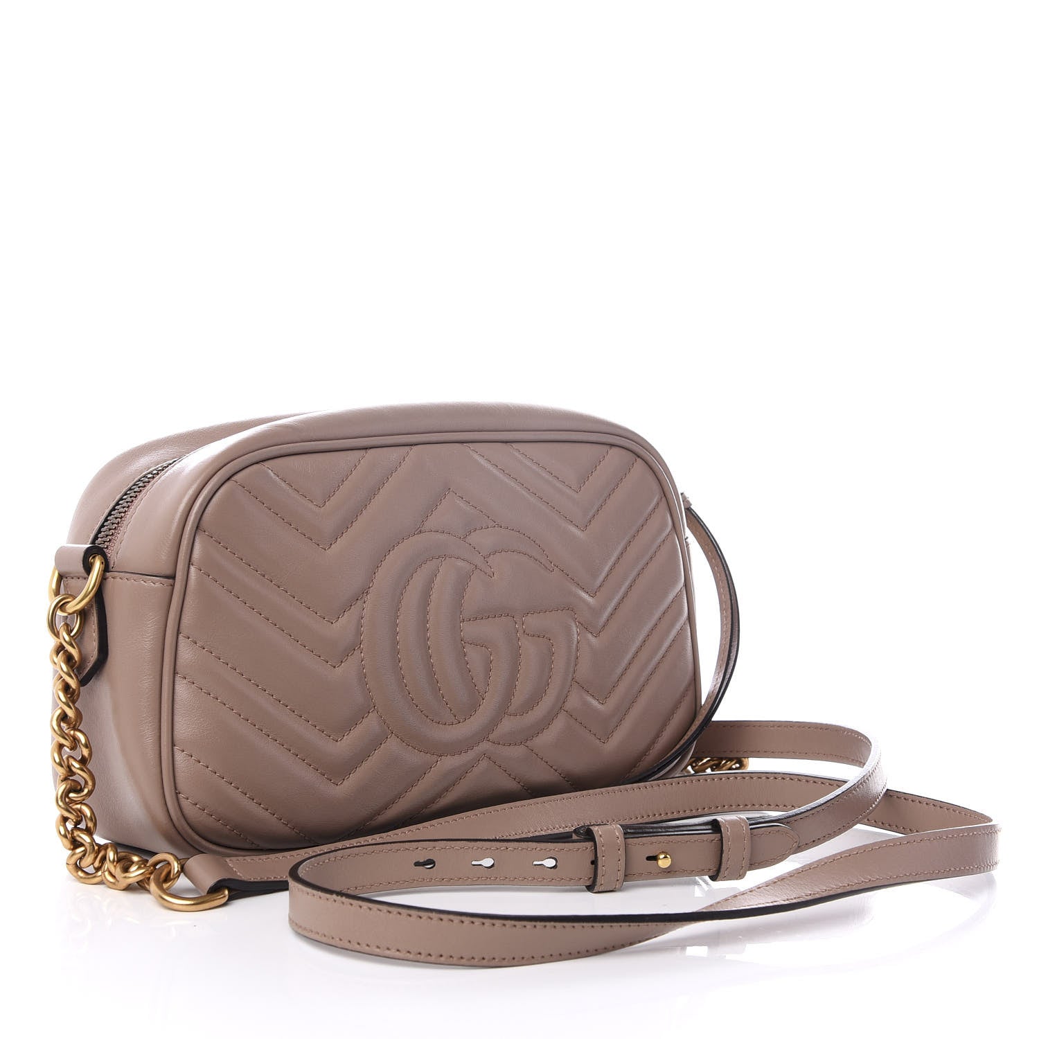 Gucci Calfskin Matelasse Small GG Marmont Chain Shoulder Bag Porcelain Rose 2 of 8