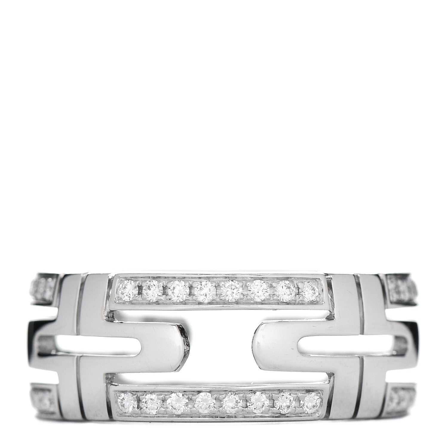 Bulgari 18K White Gold Diamond Parentesi Ring 53 6.25 3 of 4