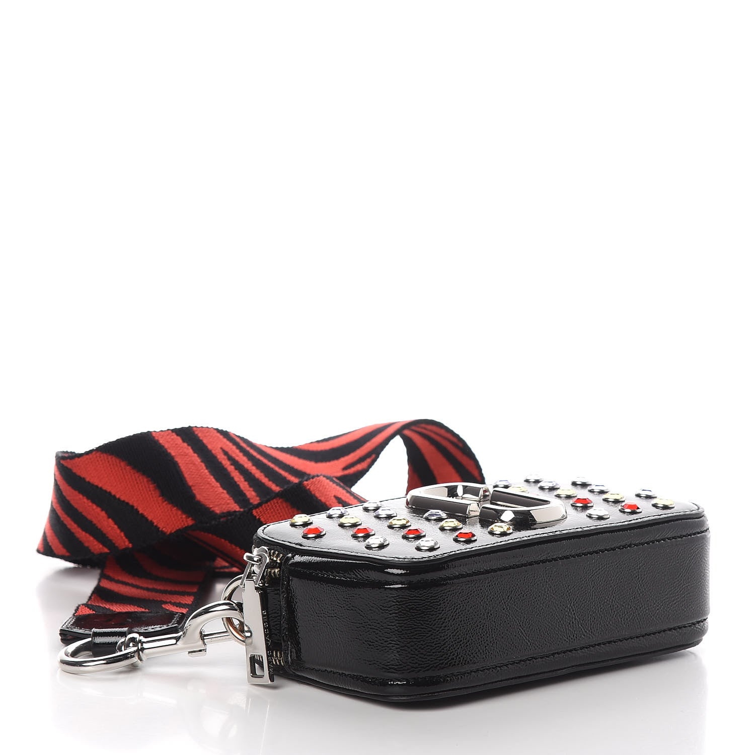 Marc Jacobs Patent Crystal Embellished Snapshot Camera Bag Black 4 of 10