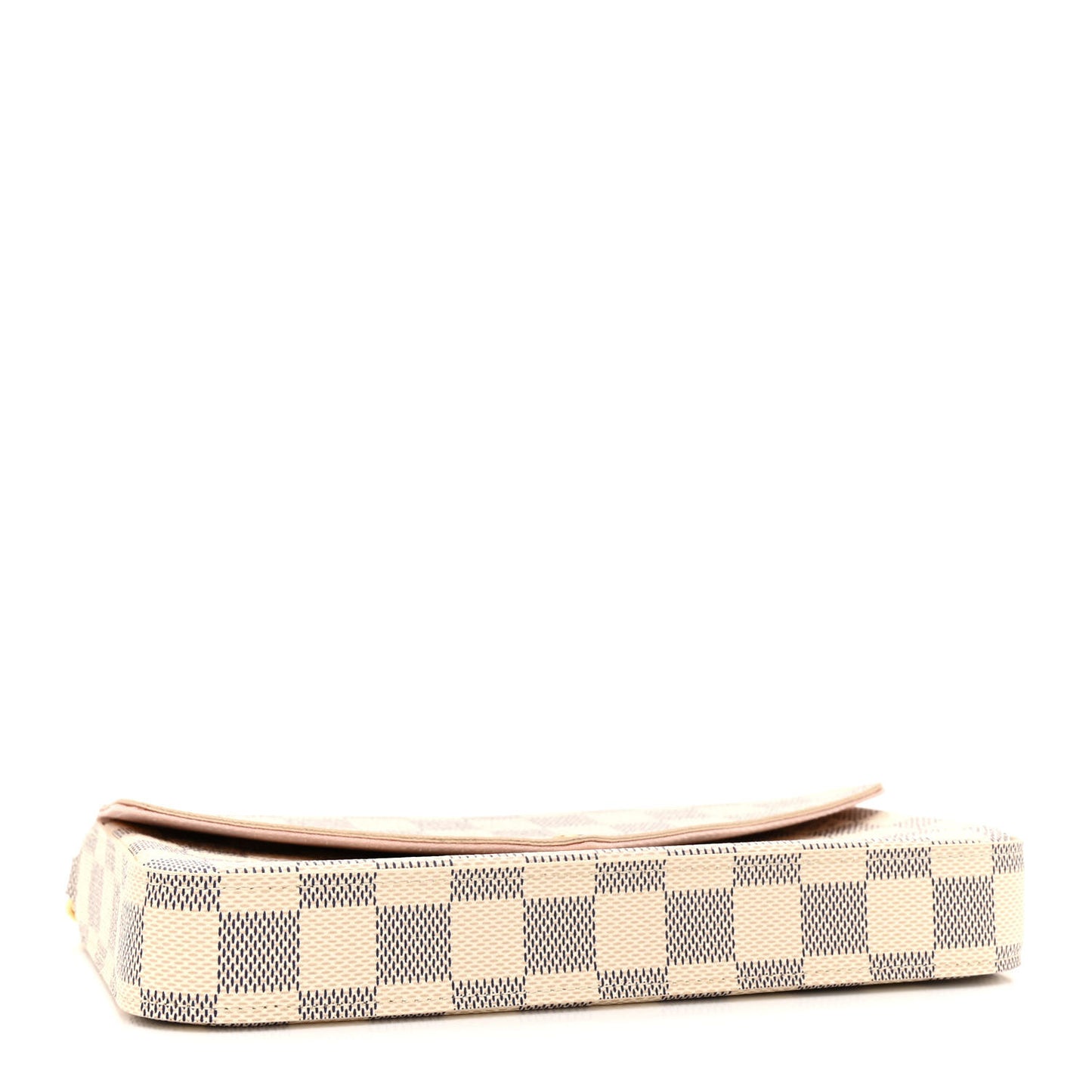 Damier Azur Pochette Felicie Chain Wallet Rose Ballerine